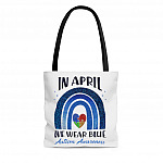 In April We Wear Blue Autism Rainbow Autism Awareness Day 2021 All Over Print Tote Bag