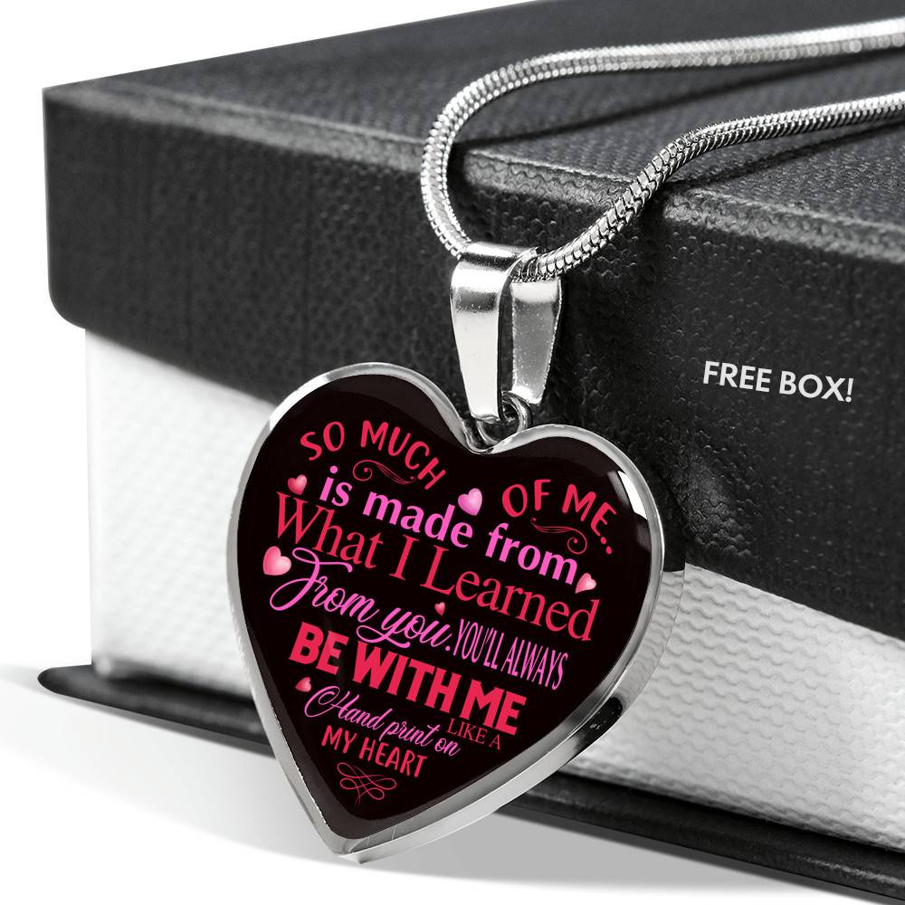 So Much Of Me Is Made From What I Learned Heart Pendant Necklace - Heart Luxury Necklace (Silver) So Much Of Me Is Made From What I Learned Heart Pendant Necklace - Heart Luxury Necklace (Silver)