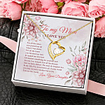 To My Mom I Love You To Me You Are the World Mother Daughter Gift Forever Love Pendant Necklace