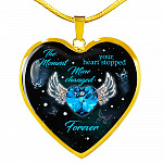 The Moment Your Heart Stopped Mine Changed Forever Heart Pendant Necklace - Heart Luxury Necklace (Gold Plated)