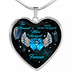 The Moment Your Heart Stopped Mine Changed Forever Heart Pendant Necklace - Heart Luxury Necklace (Silver)