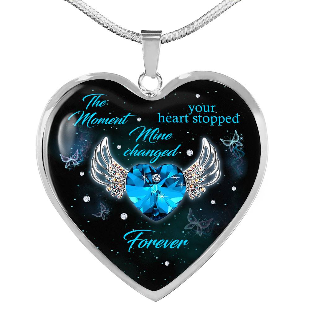 The Moment Your Heart Stopped Mine Changed Forever Heart Pendant Necklace - Heart Luxury Necklace (Silver) The Moment Your Heart Stopped Mine Changed Forever Heart Pendant Necklace - Heart Luxury Necklace (Silver)