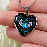 The Moment Your Heart Stopped Mine Changed Forever Heart Pendant Necklace - Heart Luxury Necklace (Silver)