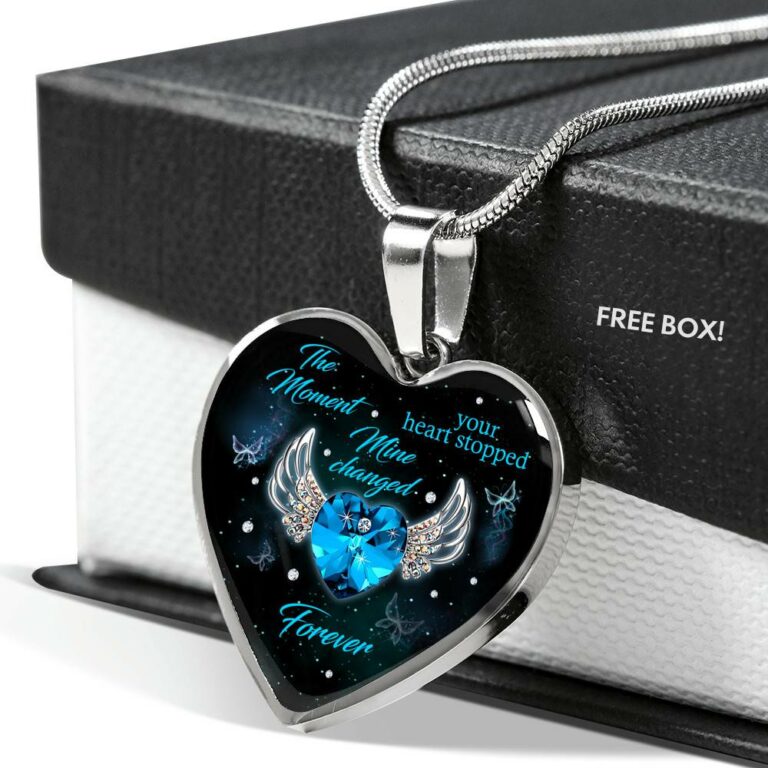 The Moment Your Heart Stopped Mine Changed Forever Heart Pendant Necklace - Heart Luxury Necklace (Silver)