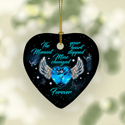 The Moment Your Heart Stopped Mine Changed Forever Heart Ornament Keepsake