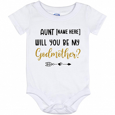 Personalized Aunt Will You, White, Baby Onesie - 12 Month