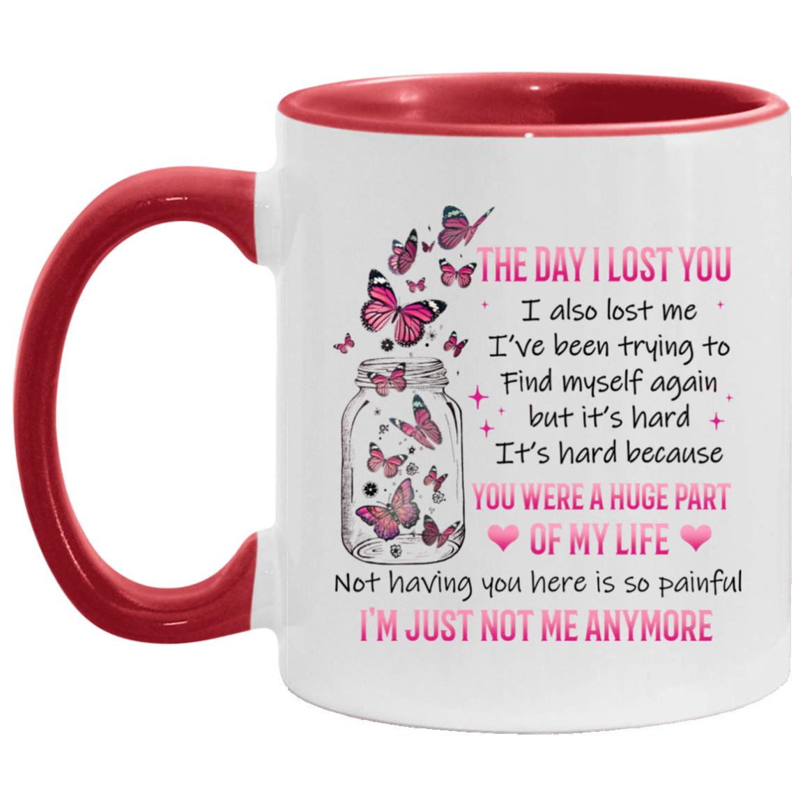 The Day I Lost You You, White/Red, 11 oz. Accent Mug