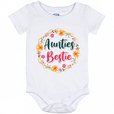Cute Aunties Bestie Baby Onesie - Baby Infant Bodysuit - Aunt Baby Onsie, White, Baby Onesie - 12 Month