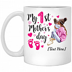 Personalized My 1st Mother's Day, White, 11 oz. White Mug Personalized My 1st Mother's Day, White, 11 oz. White Mug