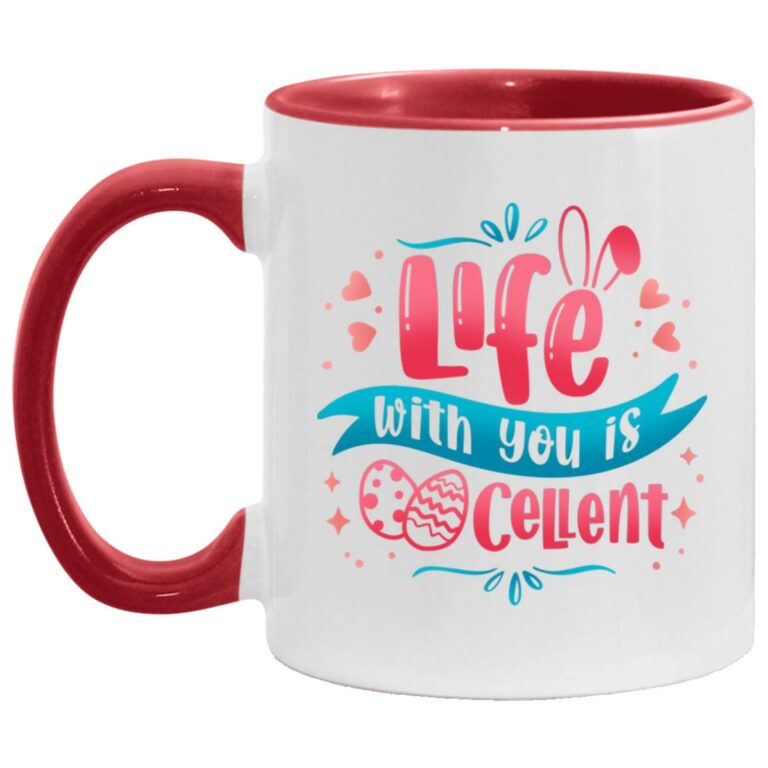 Easter Egg Accent Mug, White/Red, 11 oz. Accent Mug