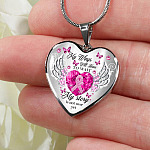 My Wings Will Have To Wait My Story Is Not Yes Butterfly Heart Pendant Necklace - Breast Cancer Survivor Necklace - Heart Luxury Necklace (Silver)