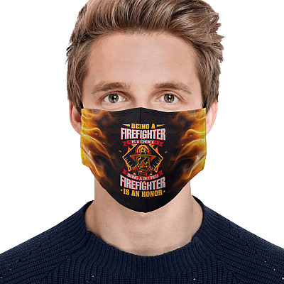Alternative view of Being A Firefighter Is A choice Being A Retired Firefighter Is An Honor Washable Reusable Printed Cloth Face Mask Cover