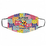 Autism It's Not Disability, White, Cloth Face Cover – Medium/Large