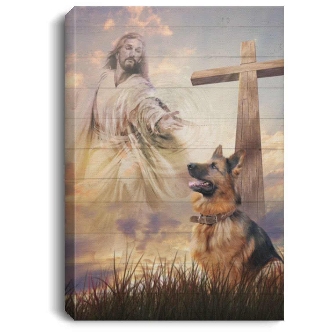 German Shepherd Jesus Take My Hand Framed Canvas Prints - German Shepherd Memorial Unframed Poster, White, 0.75'' Framed Canvas German Shepherd Jesus Take My Hand Framed Canvas Prints - German Shepherd Memorial Unframed Poster, White, 0.75'' Framed Canvas