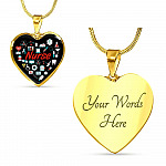 Nurse Love Heart Pendant Necklace - Heart Luxury Necklace (Gold Plated)