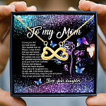Daughter To My Mom I Love You For All The Times You Pick Me Up Infinity Heart Pendant Necklace