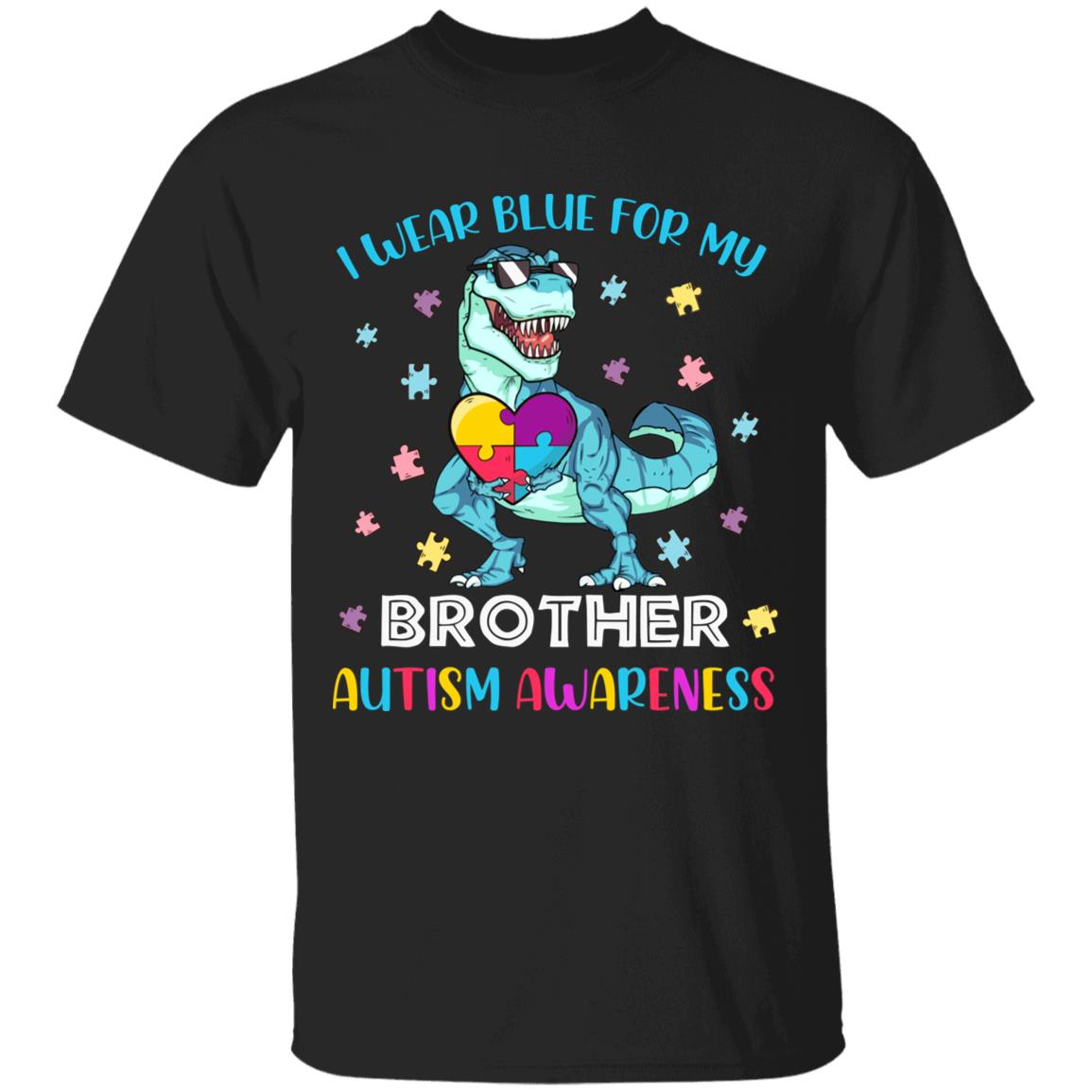 I I Wear Blue For My Brother, Black, Unisex T-Shirt