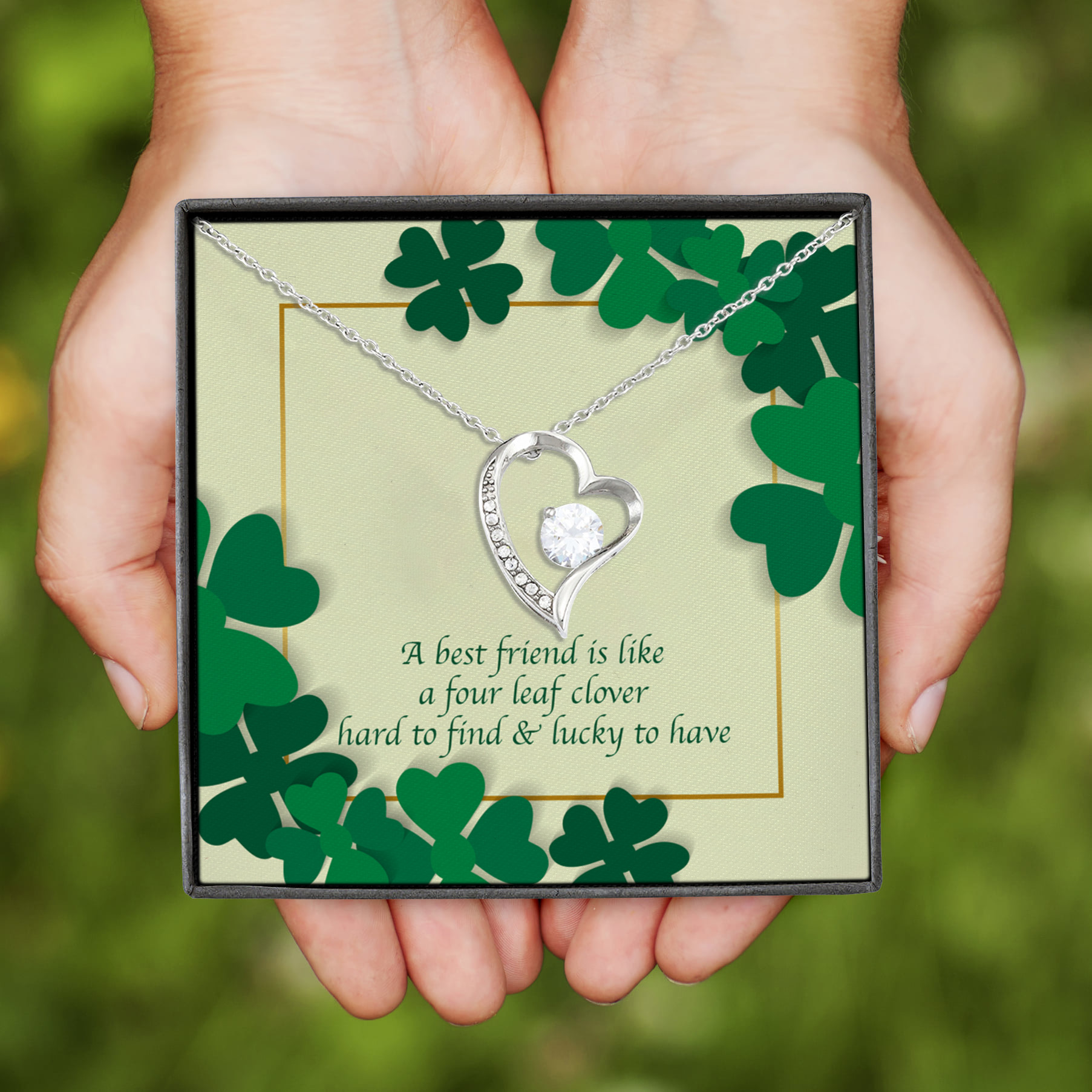 2NH. BFF Four leaf (3) Forever Love Necklace (Silver)
