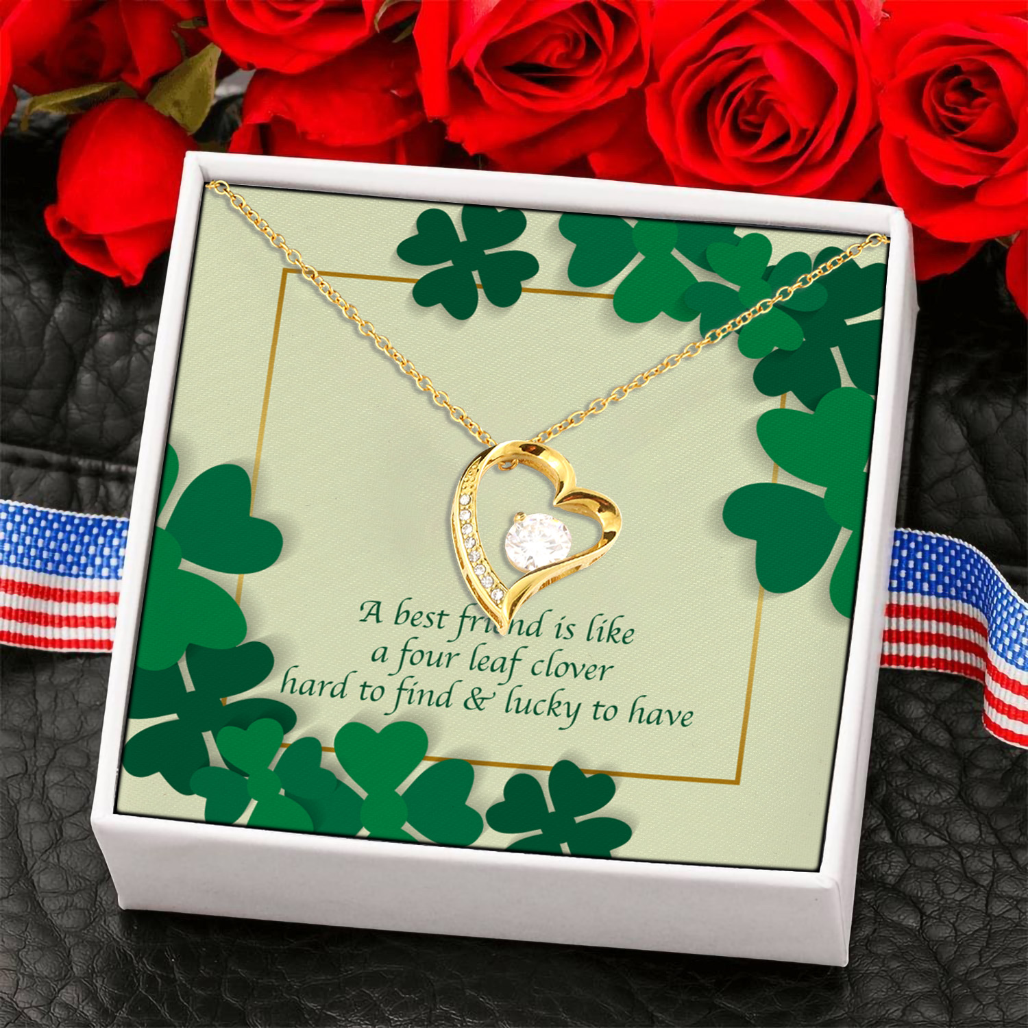 2NH. BFF Four leaf (3) Forever Love Necklace (Gold) 6