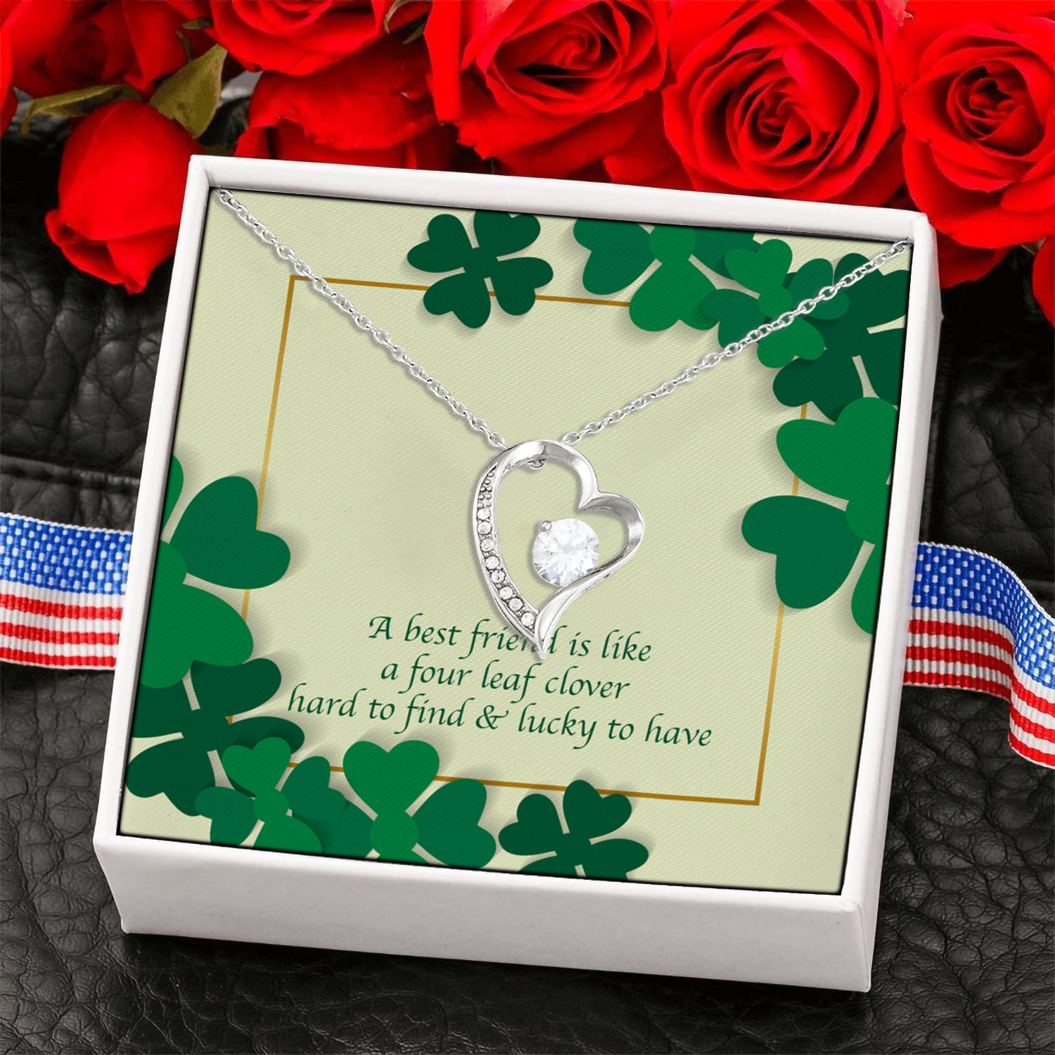 2NH. BFF Four leaf (3) Forever Love Necklace (Silver) 6