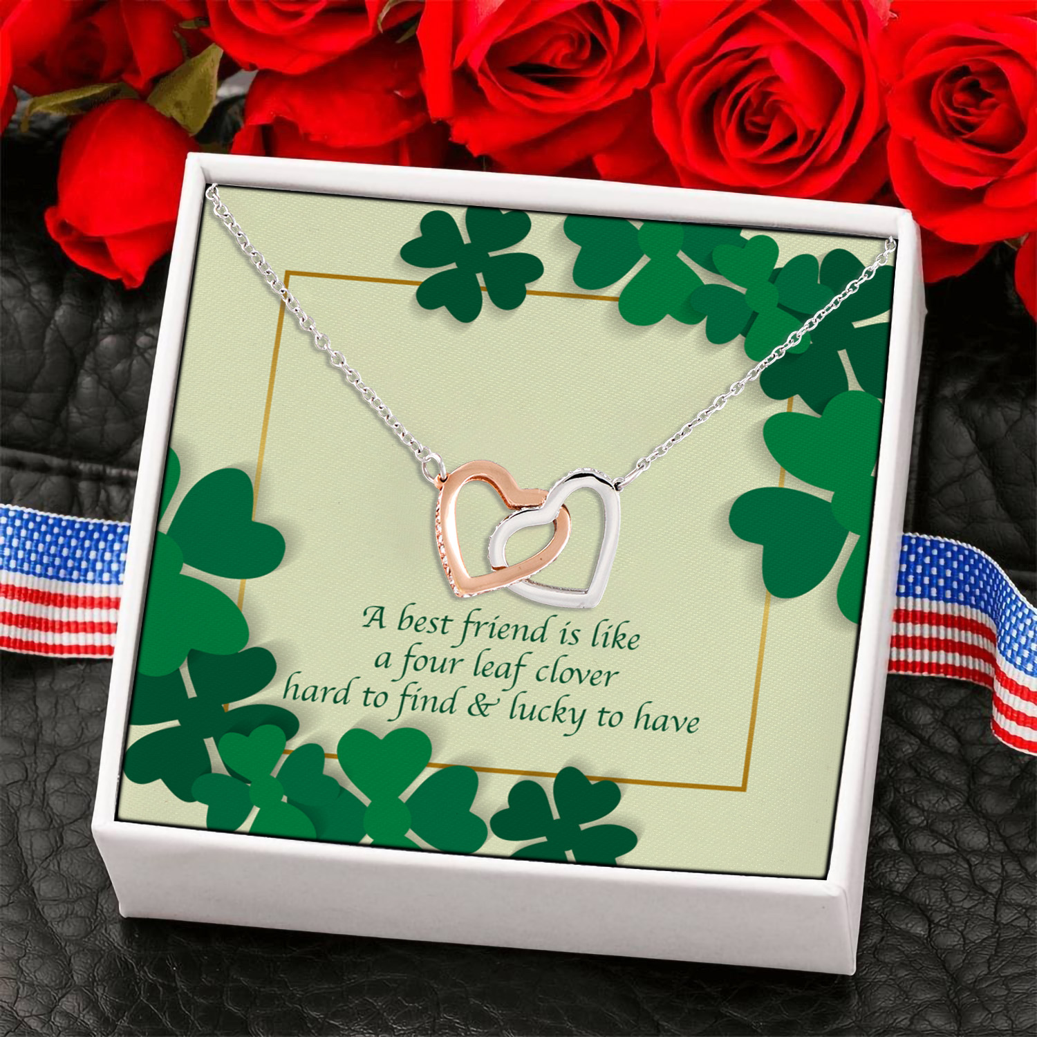 2NH. BFF Four leaf (3) Interlocking Hearts Necklace 6