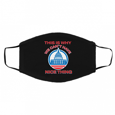 This Is Why We Can't Have Nice Things Us White House Washable Reusable Face Mask, Black, Cloth Face Cover – Medium/Large