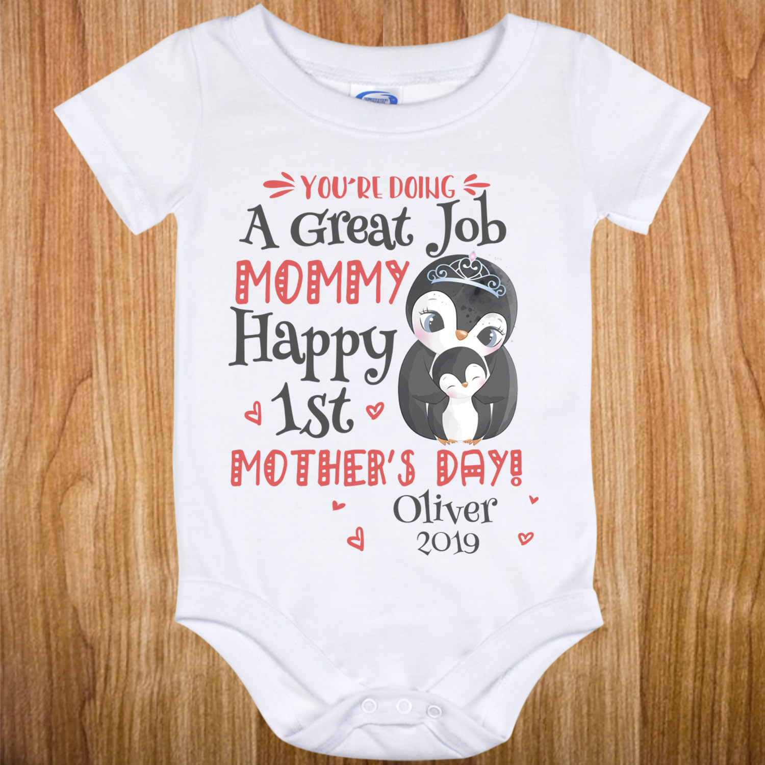 Happy First Mothers Day Baby Boy Outfit Elephant You're Doing A...