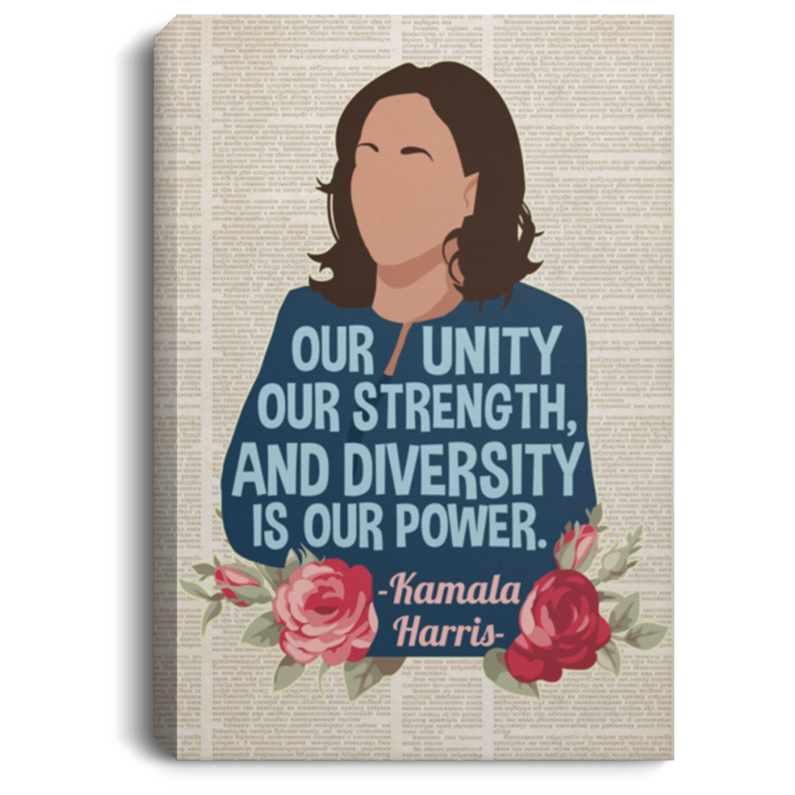 Kamala Harris Feminist - Our Unity Diversity Is Our Power Women Empowerment Framed Canvas - Unframed Poster, White, 0.75'' Framed Canvas Kamala Harris Feminist - Our Unity Diversity Is Our Power Women Empowerment Framed Canvas - Unframed Poster, White, 0.75'' Framed Canvas