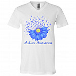 Autism Shirt, White, V-Neck T-Shirt