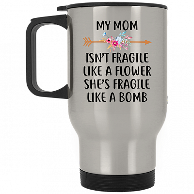14 oz. Silver Travel Mug