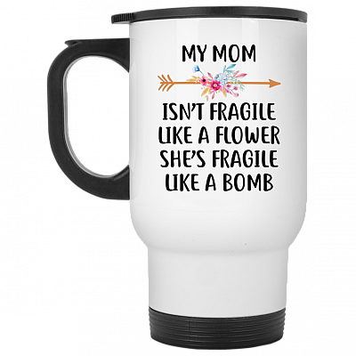 14 oz. White Travel Mug