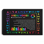 Social Worker Definition a Person Who Has Seen Heard And Written A Goal Framed Canvas - Unframed Poster, White, 0.75'' Framed Canvas Social Worker Definition a Person Who Has Seen Heard And Written A Goal Framed Canvas - Unframed Poster, White, 0.75'' Framed Canvas