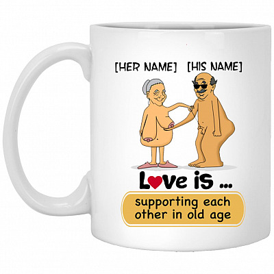 Personalized Love Is Supporting, White, 11 oz. White Mug