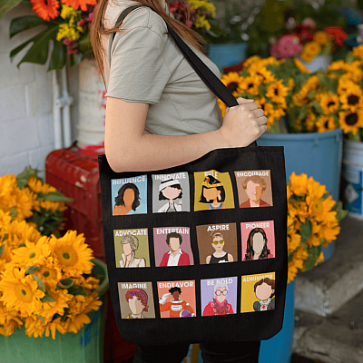 Alternative view of Kamala Michelle Audrey Julia Clara - Influential Women Feminist All Over Print Tote Bag - Shoulder Bag
