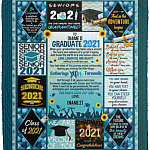 Personalized Graduate, White, Cozy Plush Fleece Blanket - 50x60