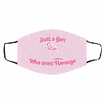 Just A Girl Who Loves Flamingo, White, Cloth Face Cover – Medium/Large