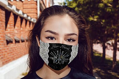 Alternative view of Hair Hustle Washable Reusable Custom Printed Cloth Face Mask Cover - Hairdresser Face Mask