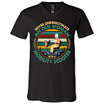 Underestimate An Old Woman, Black, V-Neck T-Shirt