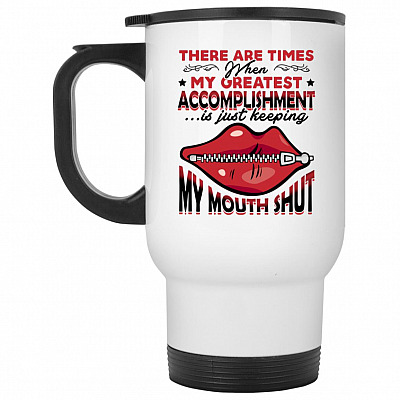 14 oz. White Travel Mug