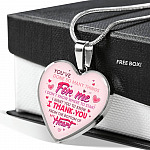 Thank You From The Bottom Of My Heart Heart Pendant Necklace - Heart Luxury Necklace (Silver)