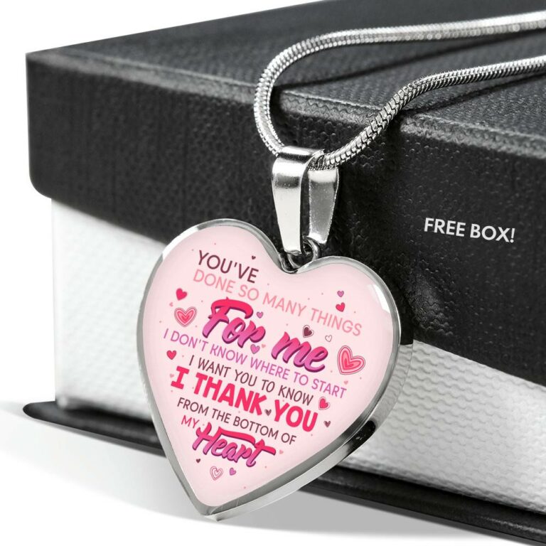 Thank You From The Bottom Of My Heart Heart Pendant Necklace - Heart Luxury Necklace (Silver)