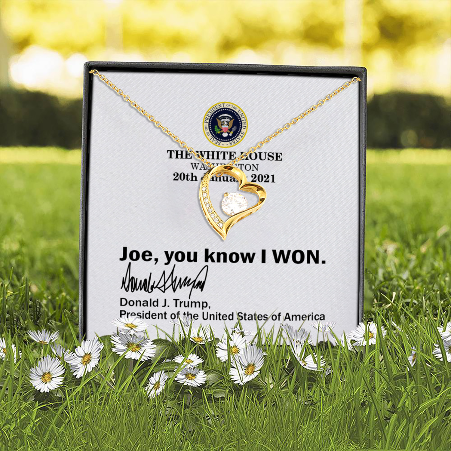 2O. Know You Won card (4) Forever Love Necklace (Gold) 2