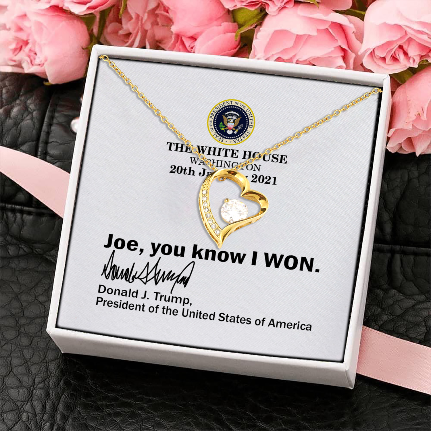 2O. Know You Won card (4) Forever Love Necklace (Gold) 4