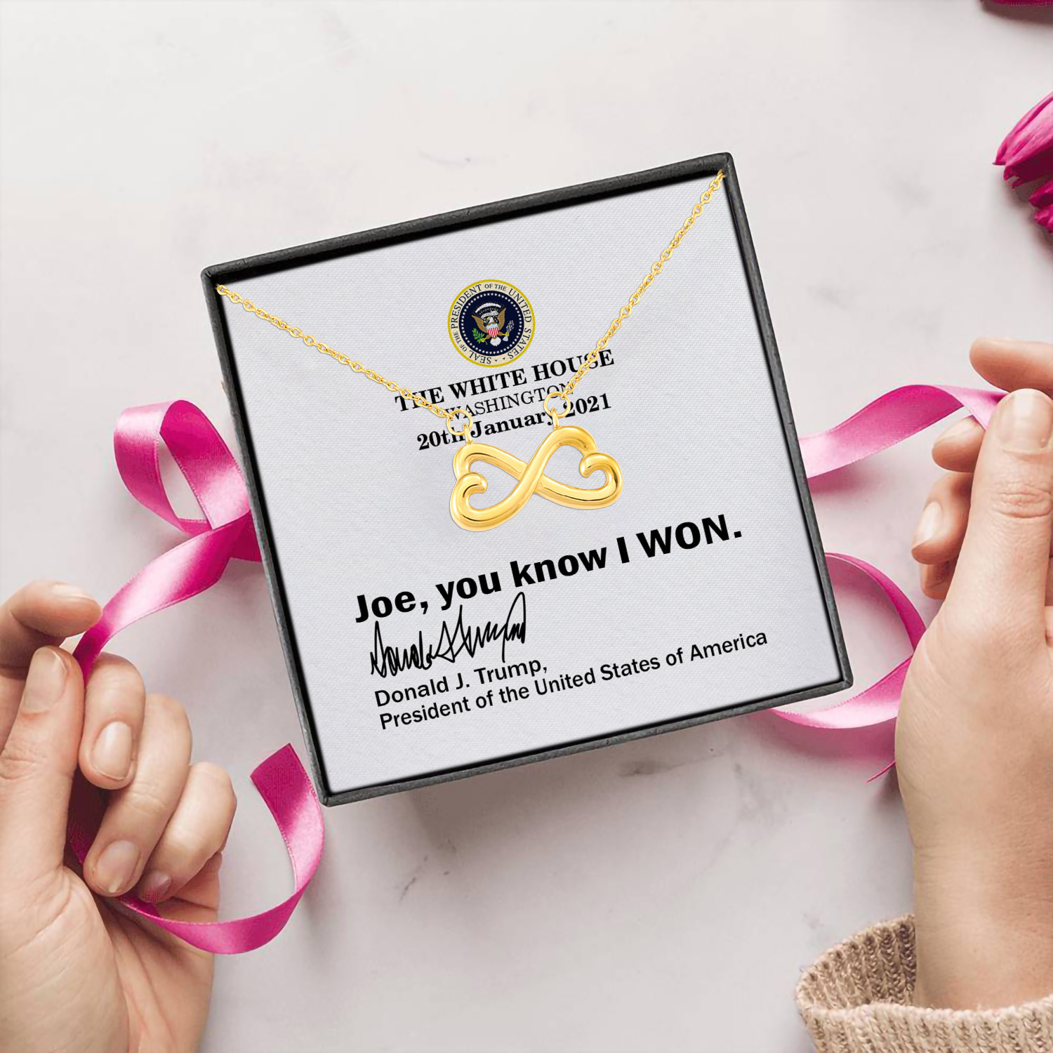 2O. Know You Won card (4) Infinity Heart Necklace (Gold) 5