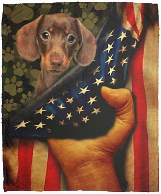 Funny Dachshund Doxie Blanket, White, Cozy Plush Fleece Blanket - 50x60