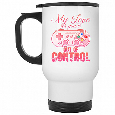 14 oz. White Travel Mug
