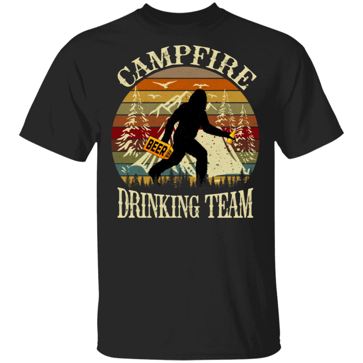 Campfire Drinking Team T-Shirt, Black, Unisex T-Shirt