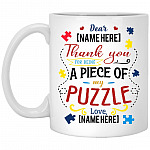 Personalized Thank, White, 11 oz. White Mug