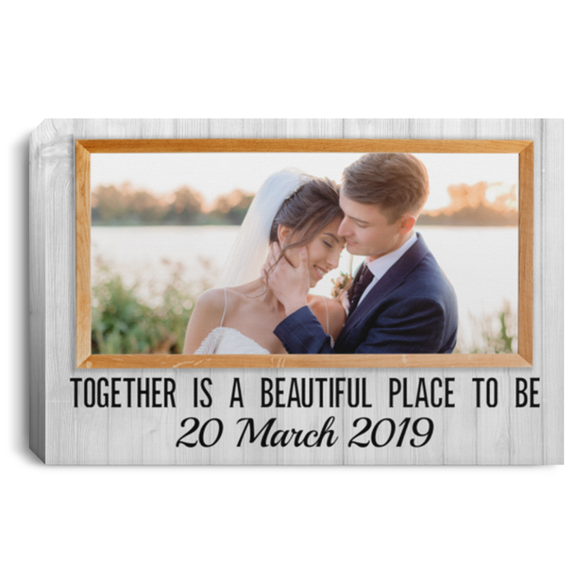 Custom Photo Together Is A Beautiful Place To Be Wrapped Framed Canvas Prints - Unframed Poster, White, 0.75'' Framed Canvas Custom Photo Together Is A Beautiful Place To Be Wrapped Framed Canvas Prints - Unframed Poster, White, 0.75'' Framed Canvas