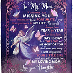 To My Mom Whenever I Am Missing, White, Cozy Plush Fleece Blanket - 50x60